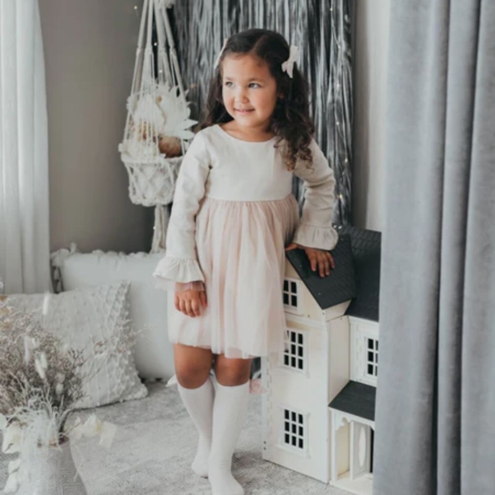 Ivory Blush Ever After Linen Tutu Dress